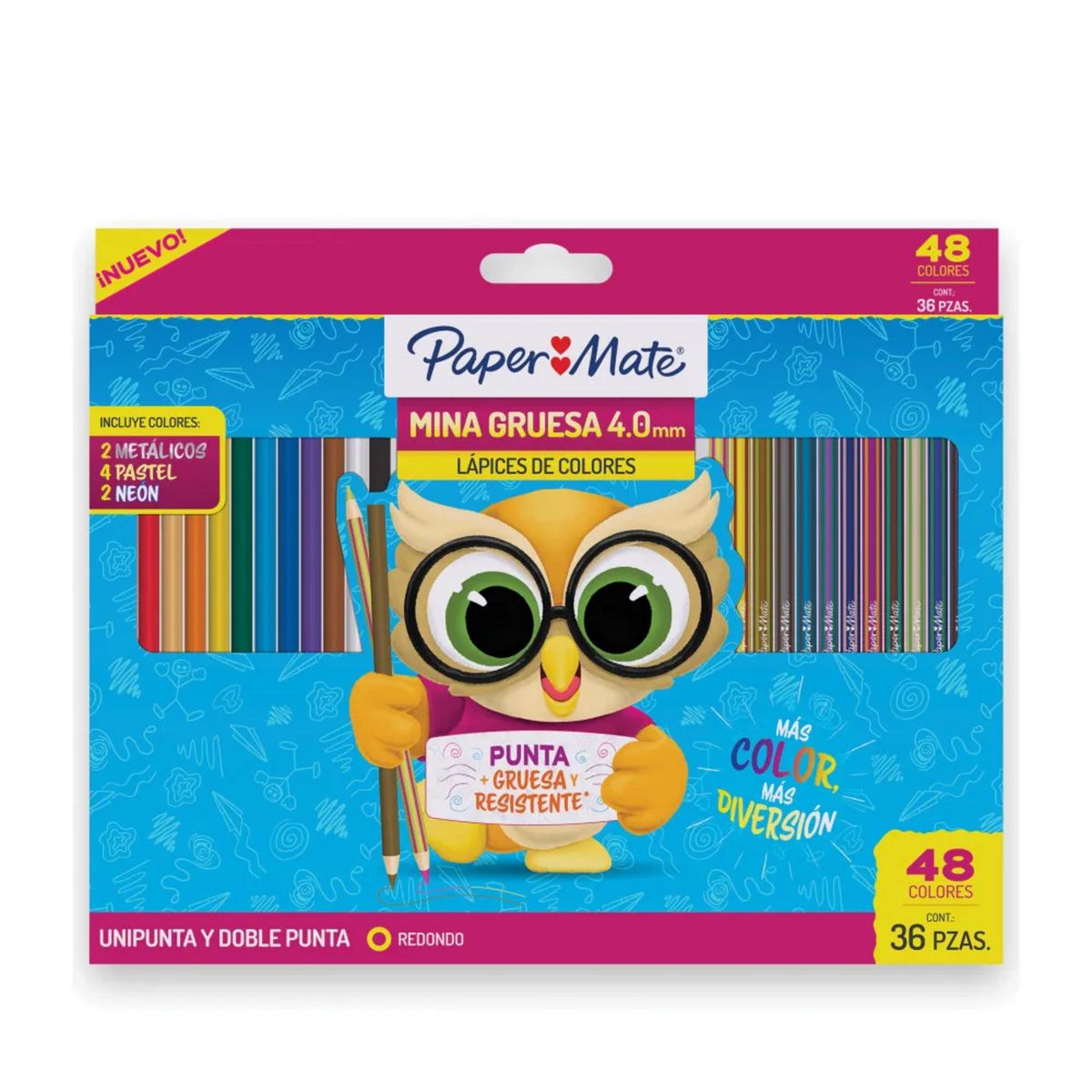 PAPER MATE - Lápices Paper Mate 36 Colores 4.0mm 24U + 12 Doble Punta
