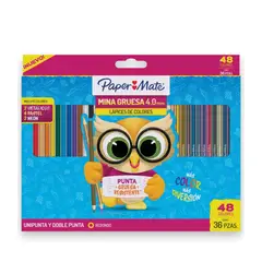 PAPER MATE - Lápices 36 Colores 4.0mm 24U + 12 Doble Punta