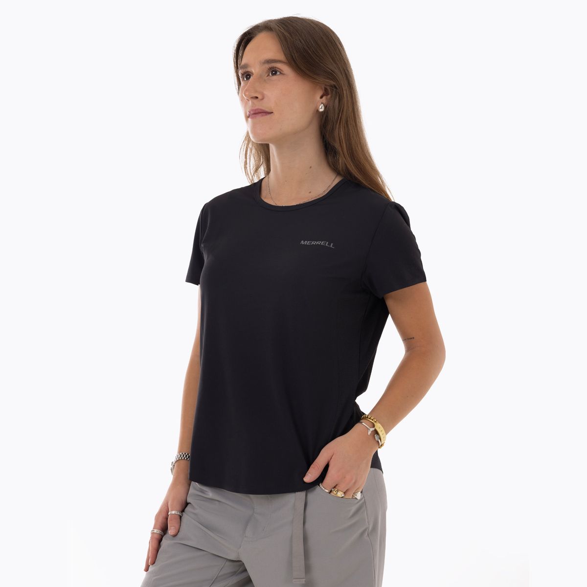 MERRELL - Polera MC Mujer Light Weight Trail Negro MERRELL