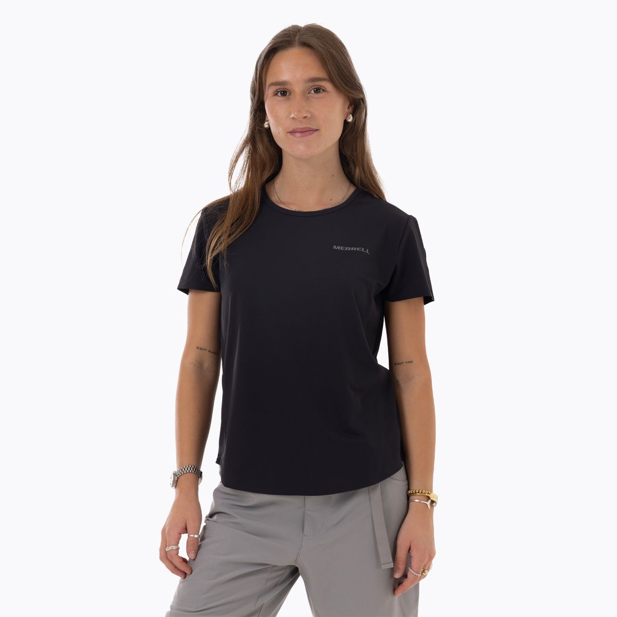 MERRELL - Polera MC Mujer Light Weight Trail Negro MERRELL