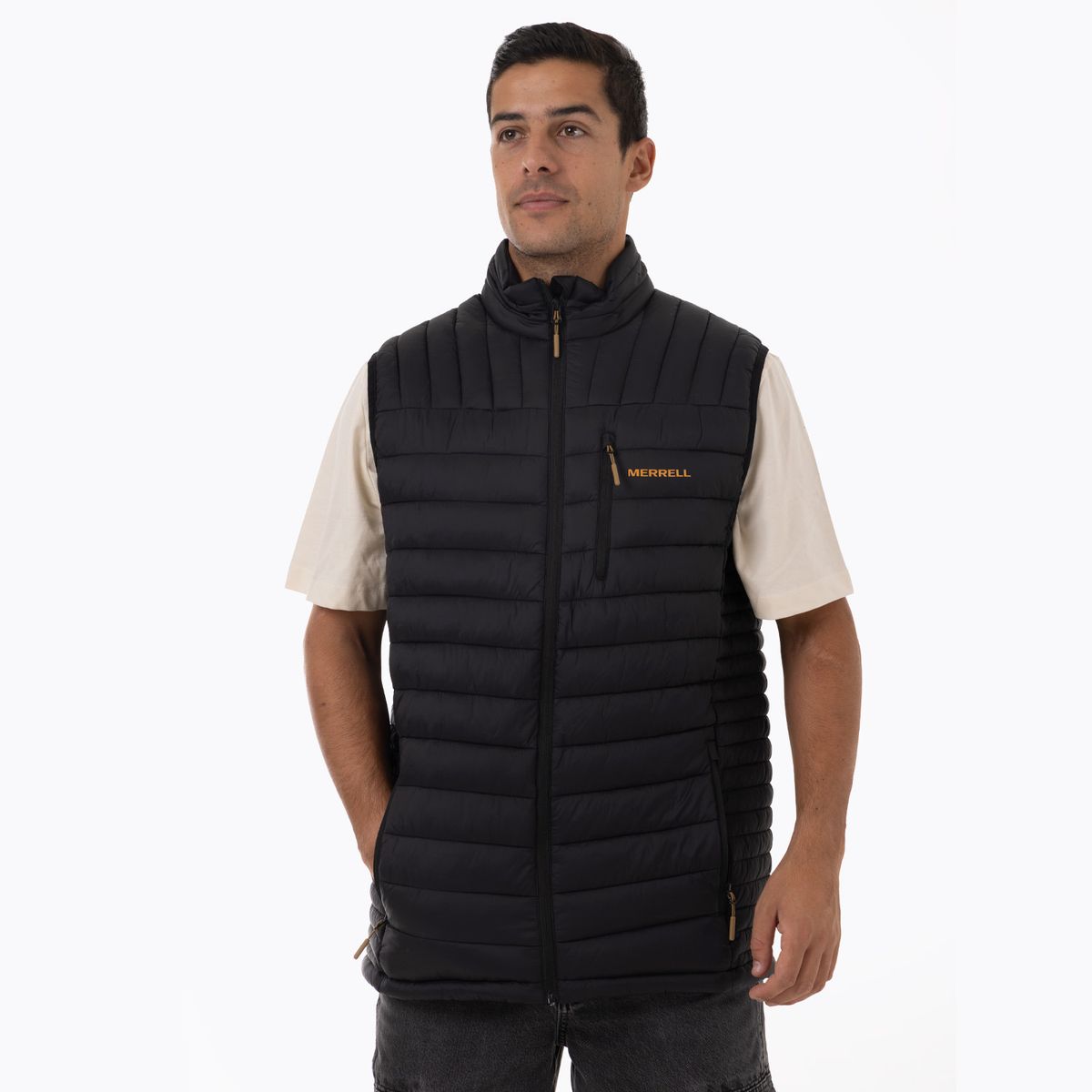MERRELL - Parka Sin Mangas Hombre Full Zipper Negro MERRELL