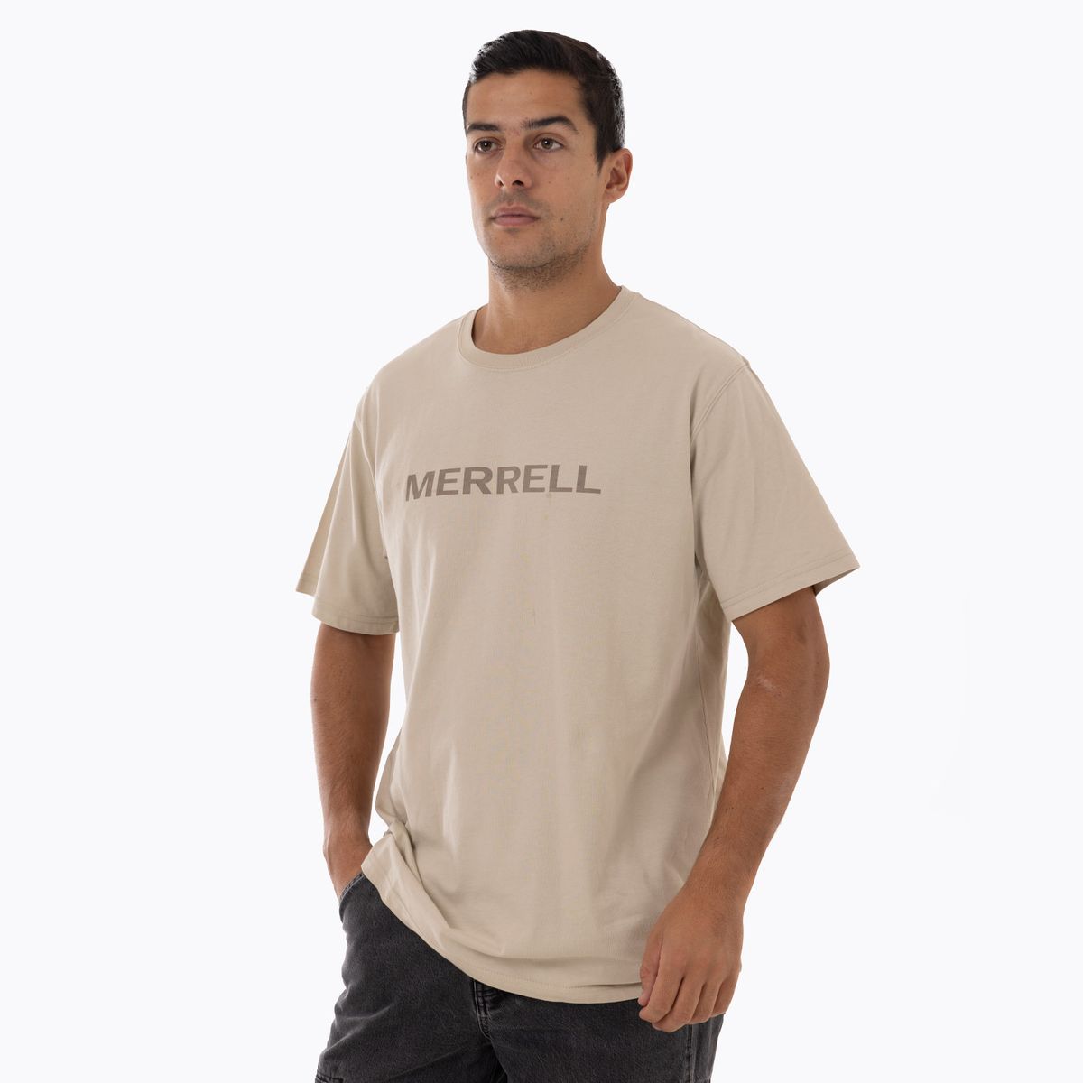 MERRELL - Polera Manga Corta Hombre Logo Tee Beige MERRELL