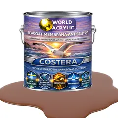 WORLD ACRYLIC - PINTURA PISOS - SEACOAT MEMBRANA ANTISALITRE - NOGAL MEDIO GALON