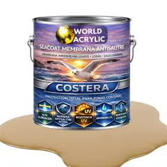 WORLD ACRYLIC - PINTURA PISOS - SEACOAT MEMBRANA ANTISALITRE - PINO OREGÓN GALON