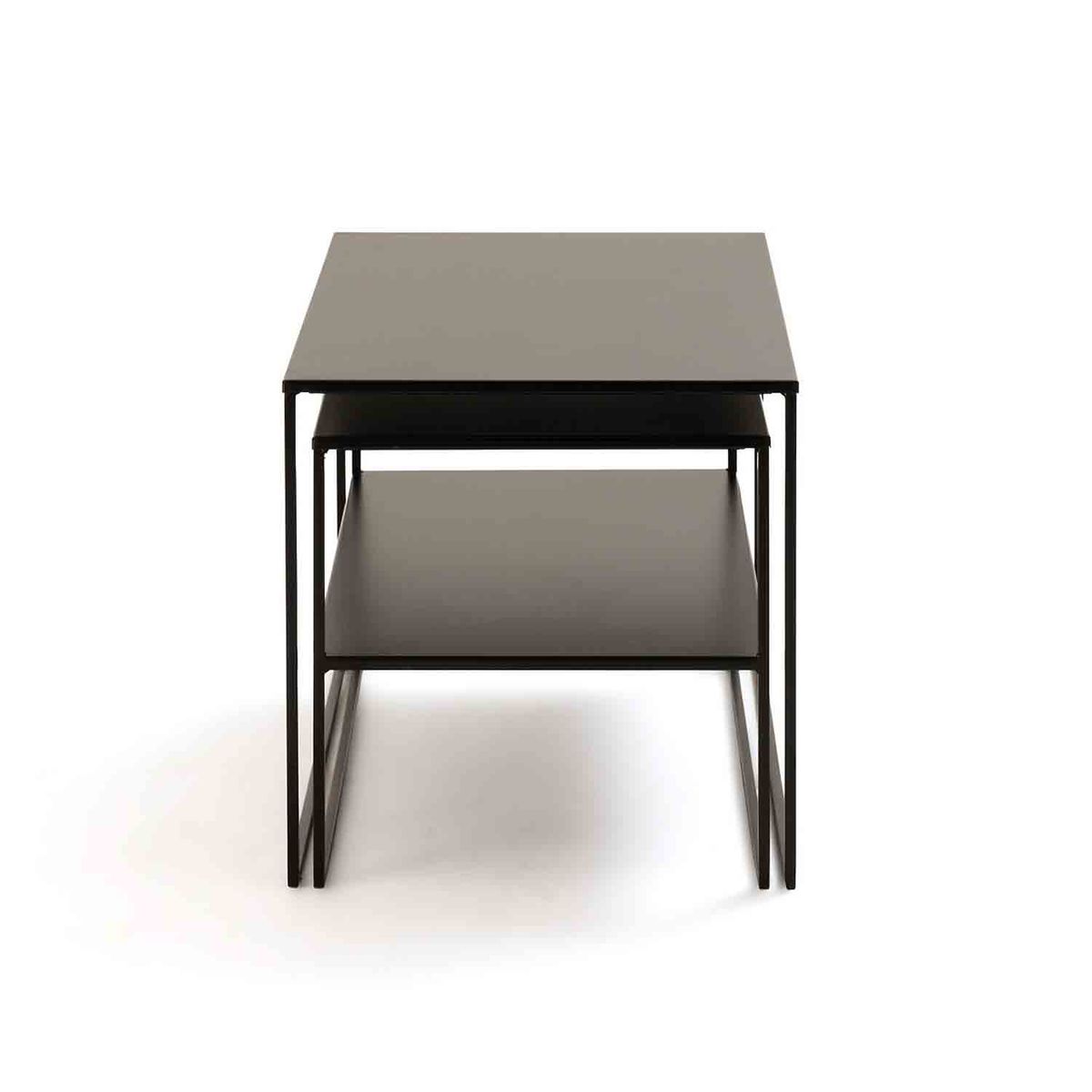 LIVING MARKET - Mesa de centro Nido Metálica Oslo Negra 45x45x70 Hecho a Mano