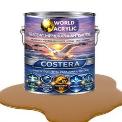 WORLD ACRYLIC - PINTURA PISOS - SEACOAT MEMBRANA ANTISALITRE - ROBLE NATURAL GALON