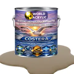 WORLD ACRYLIC - PINTURA PISOS - SEACOAT MEMBRANA ANTISALITRE - TAUPE URBANO GALON
