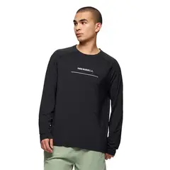 MERRELL - Polera ML Hombre Rowan Ls Raglan Running Negro