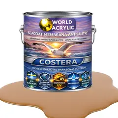 WORLD ACRYLIC - PINTURA PISOS - SEACOAT MEMBRANA ANTISALITRE - TEKA MIEL GALON
