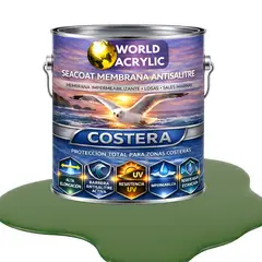 WORLD ACRYLIC - PINTURA PISOS - SEACOAT MEMBRANA ANTISALITRE - VERDE MUSGO GALON