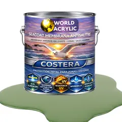 WORLD ACRYLIC - PINTURA PISOS - SEACOAT MEMBRANA ANTISALITRE - VERDE SALVIA GALON