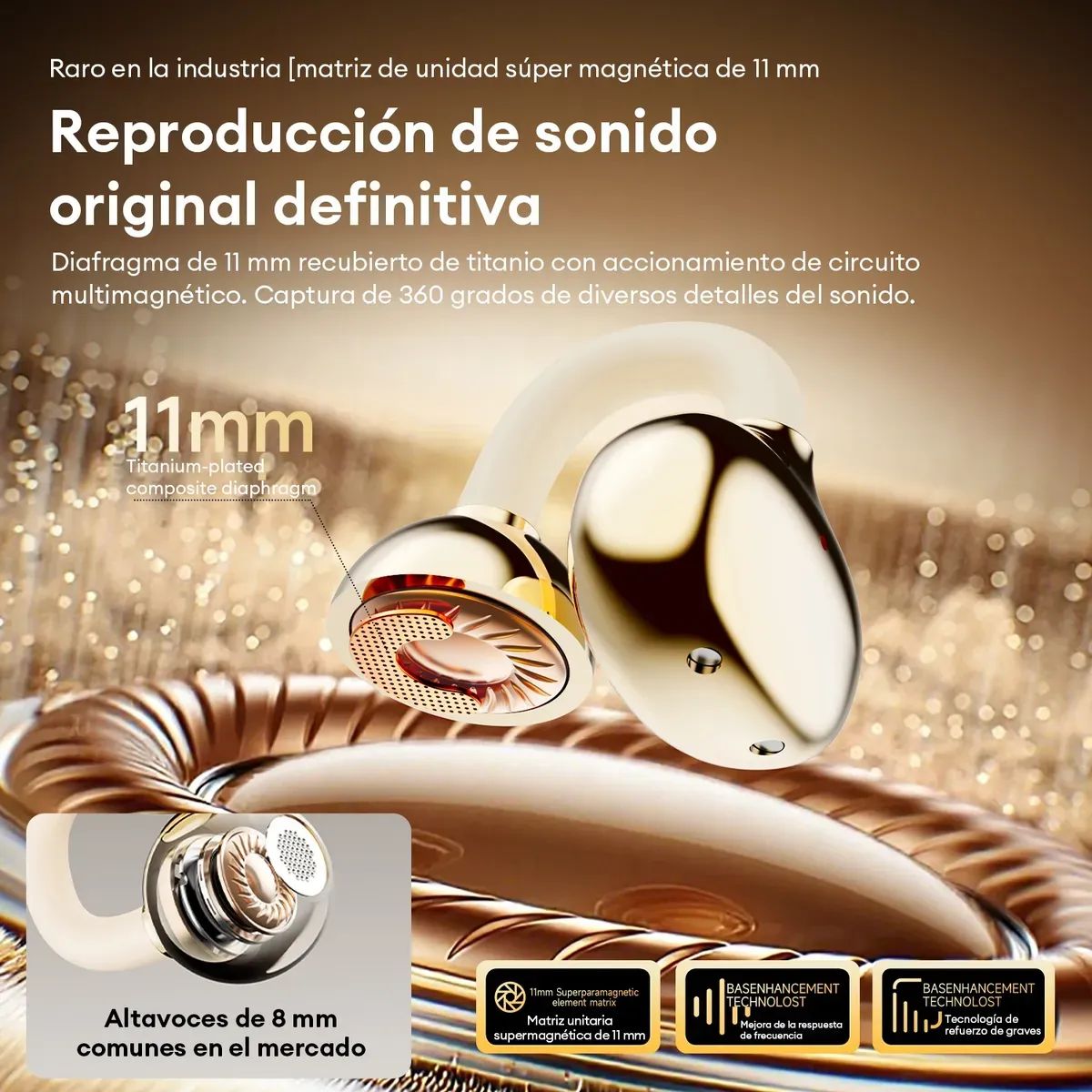 GENERICO - Audifonos Inalámbricos Bluetooth LE302 Clip Con Pendientes