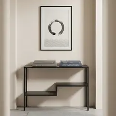 LIVING MARKET - Arrimo Metálico Aseri Negro 107x35x76 Hecho a Mano