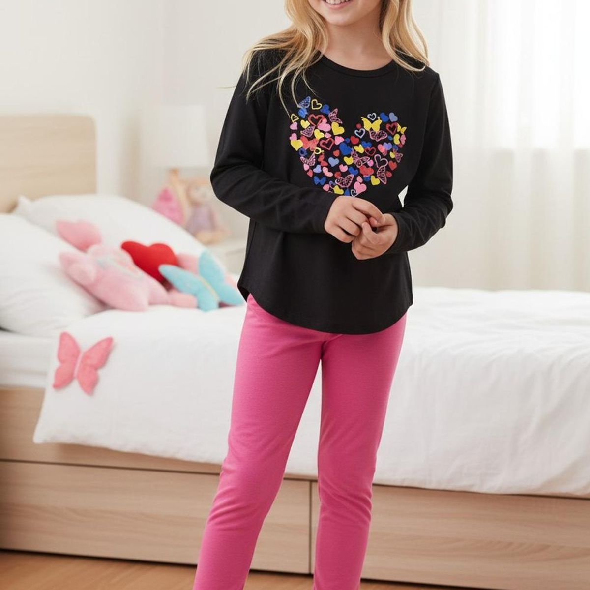 KOWHAI - Pijama Niña Estampado Corazón