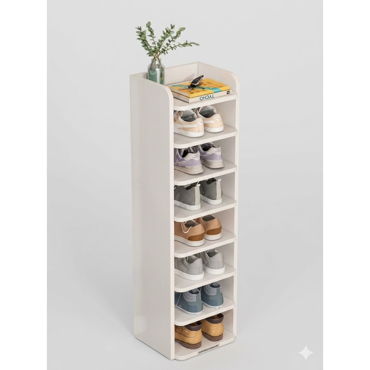 GENERICO - Organizador Zapatero Estante Repisa 8 Niveles Color Blanco