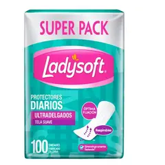GENERICO - Protector Diario Ladysoft Tela Suave 100 Un Sin Alas