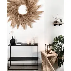 LIVING MARKET - Arrimo Metálico Elst Negro 90x20x75 Hecho a Mano