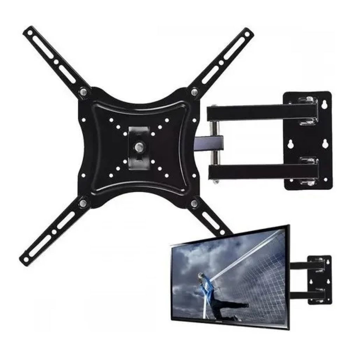 GENERICO - Soporte TV Pared Articulado 14-55 Negro Rotativo