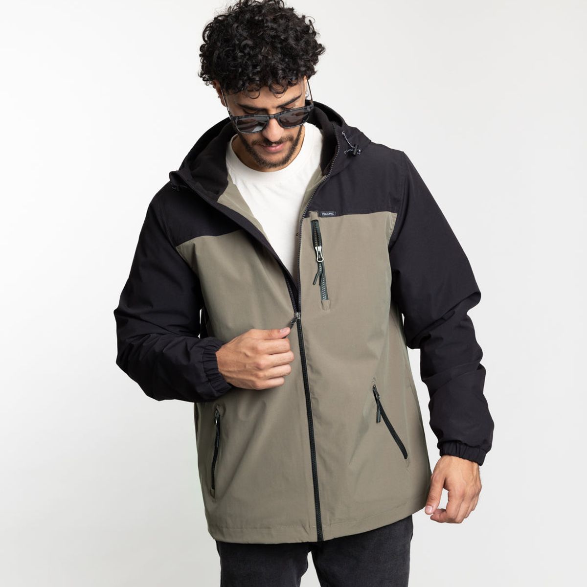 POLEMIC - Parka Hombre Impermeable con Micropolar café Polemic
