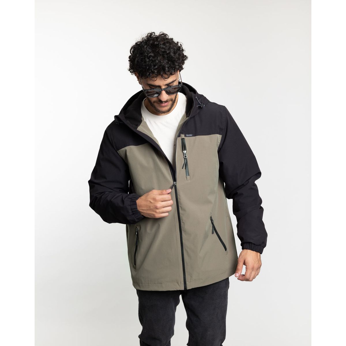 POLEMIC - Parka Hombre Impermeable con Micropolar café Polemic