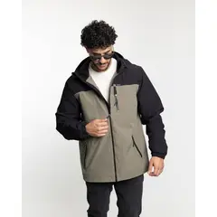 POLEMIC - Parka Hombre Impermeable con Micropolar café