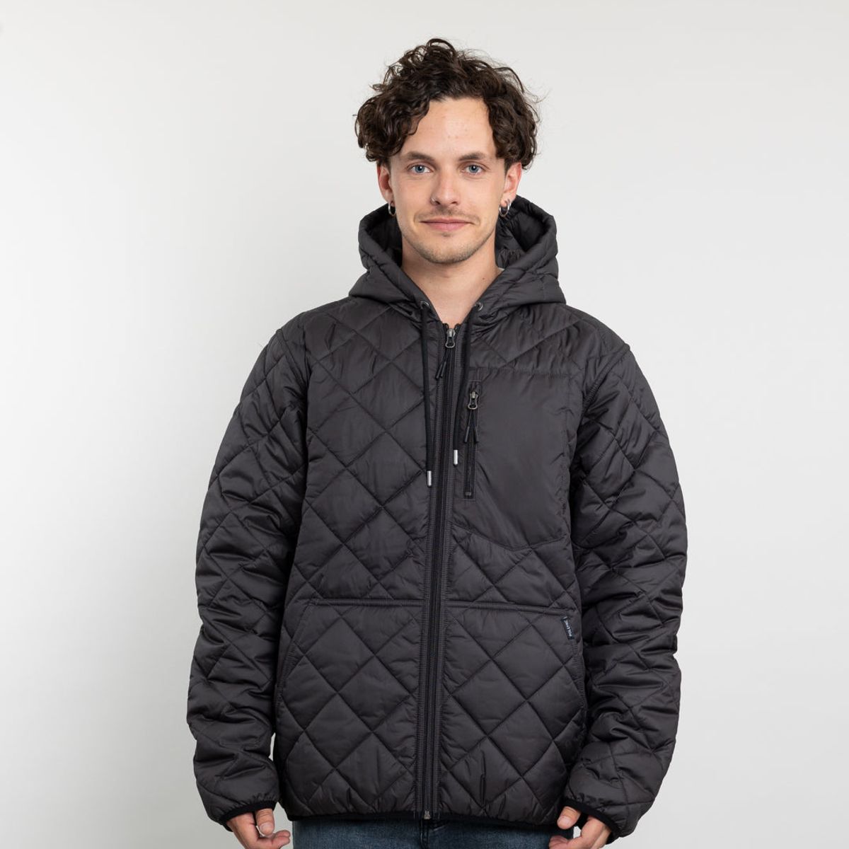 POLEMIC - Parka Hombre Impermeable con acolchado Negro Polemic