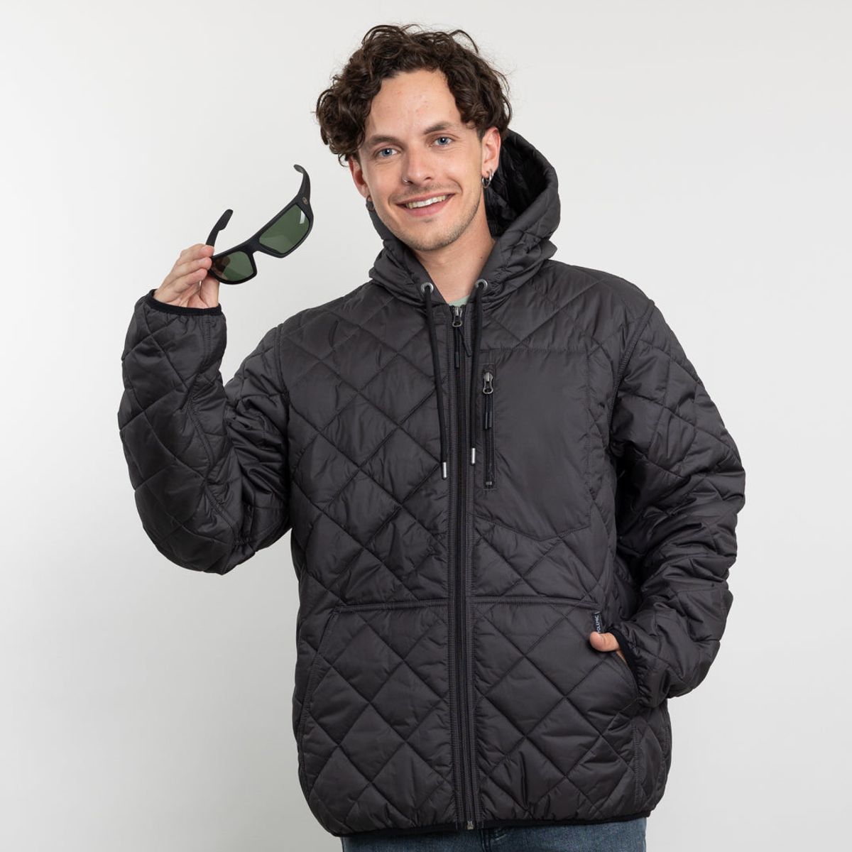 POLEMIC - Parka Hombre Impermeable con acolchado Negro Polemic