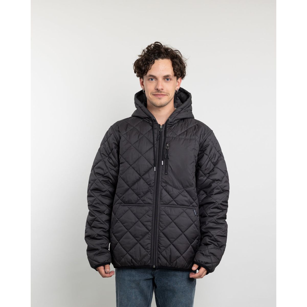 POLEMIC - Parka Hombre Impermeable con acolchado Negro Polemic
