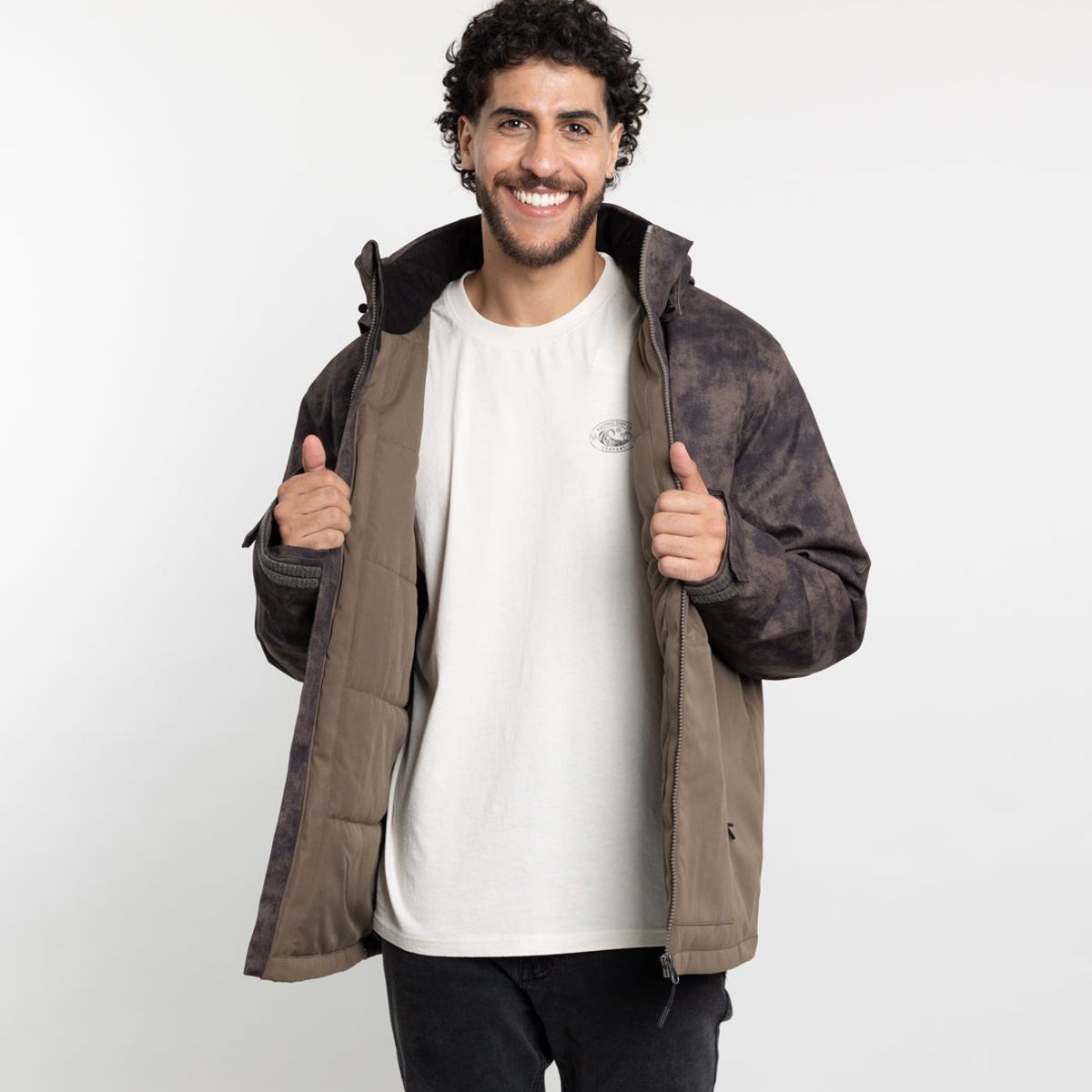 POLEMIC - Parka Hombre Impermeable con estampado Verde Polemic