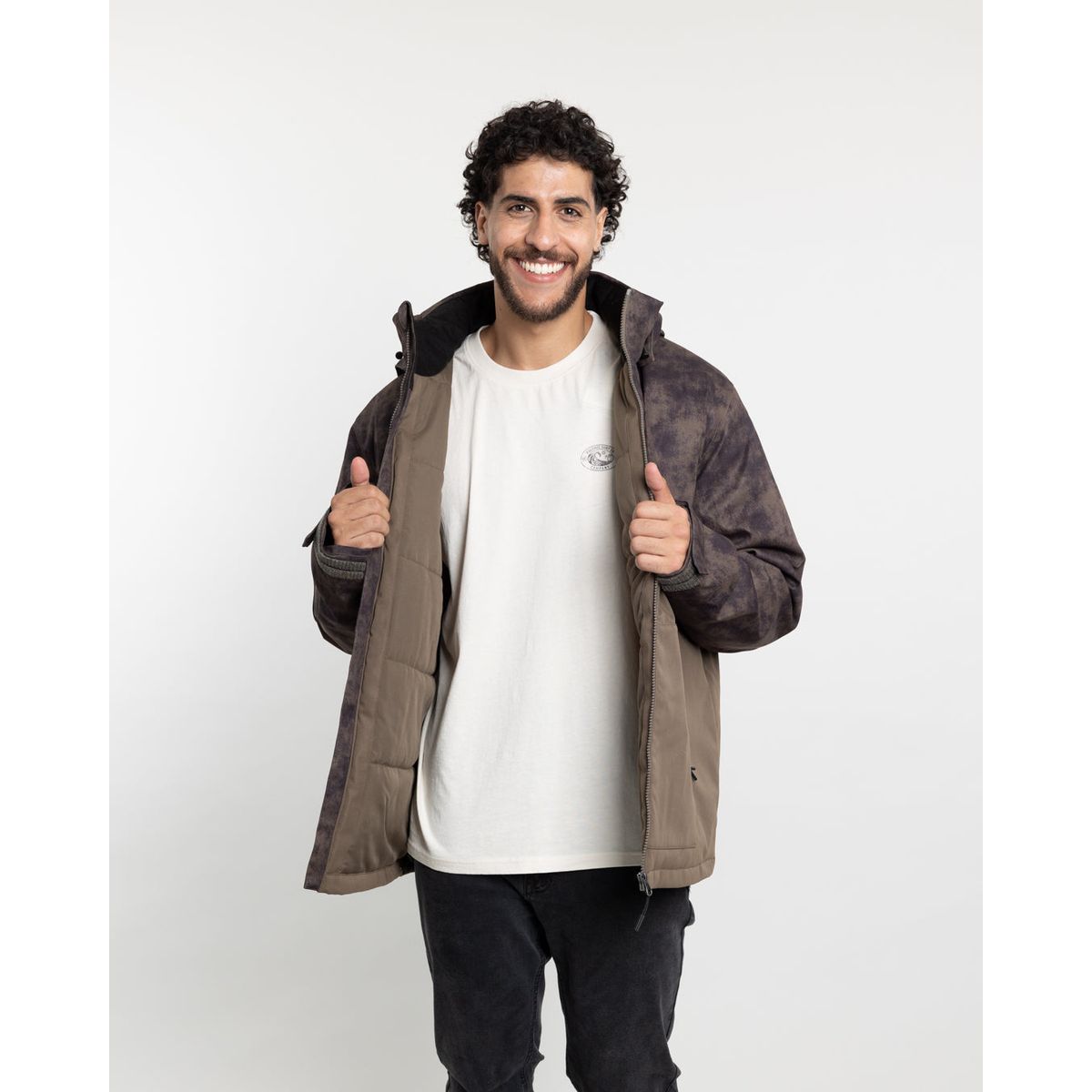 POLEMIC - Parka Hombre Impermeable con estampado Verde Polemic