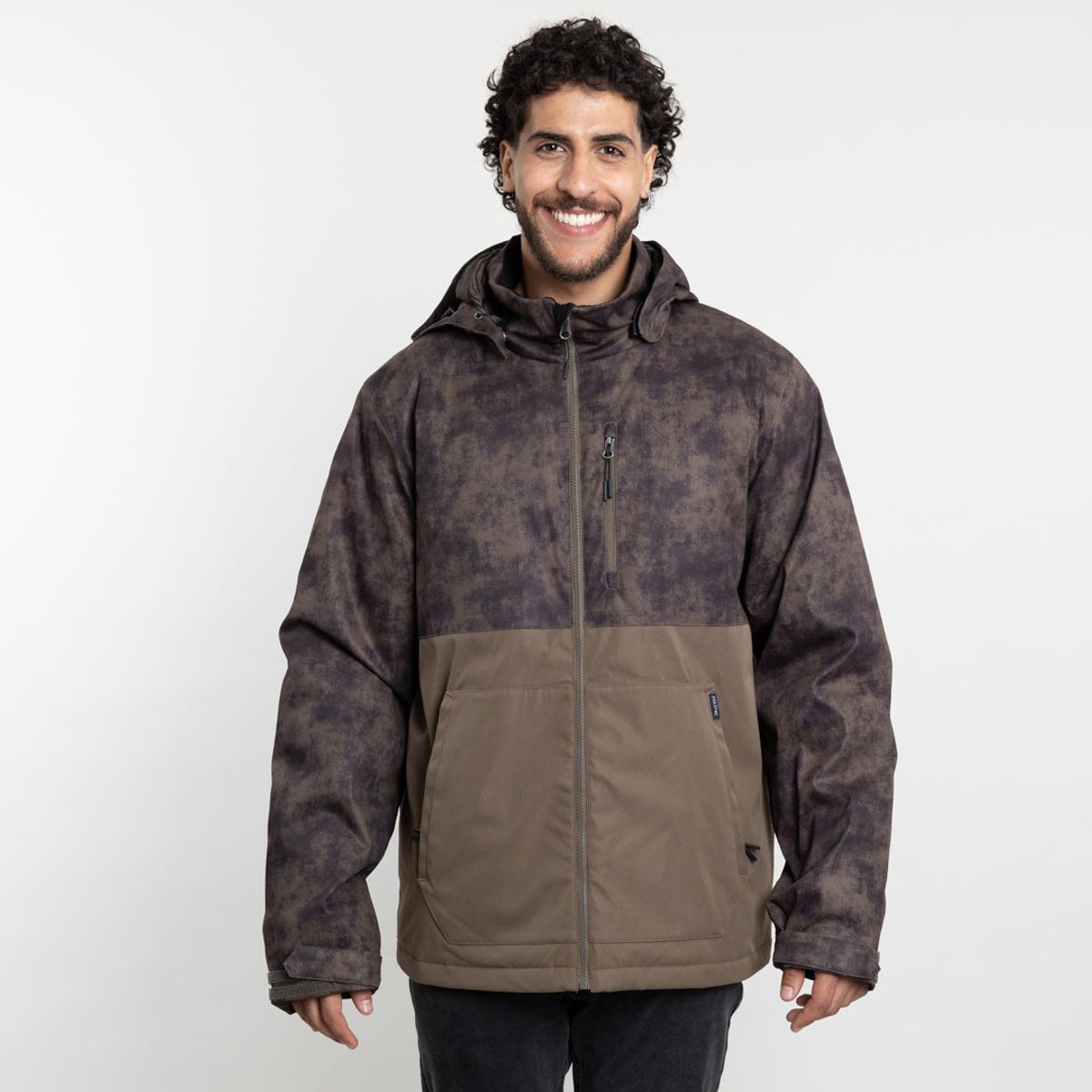 POLEMIC - Parka Hombre Impermeable con estampado Verde Polemic