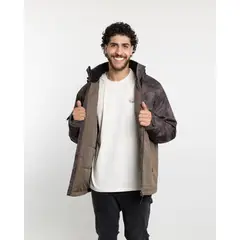 POLEMIC - Parka Hombre Impermeable con estampado Verde