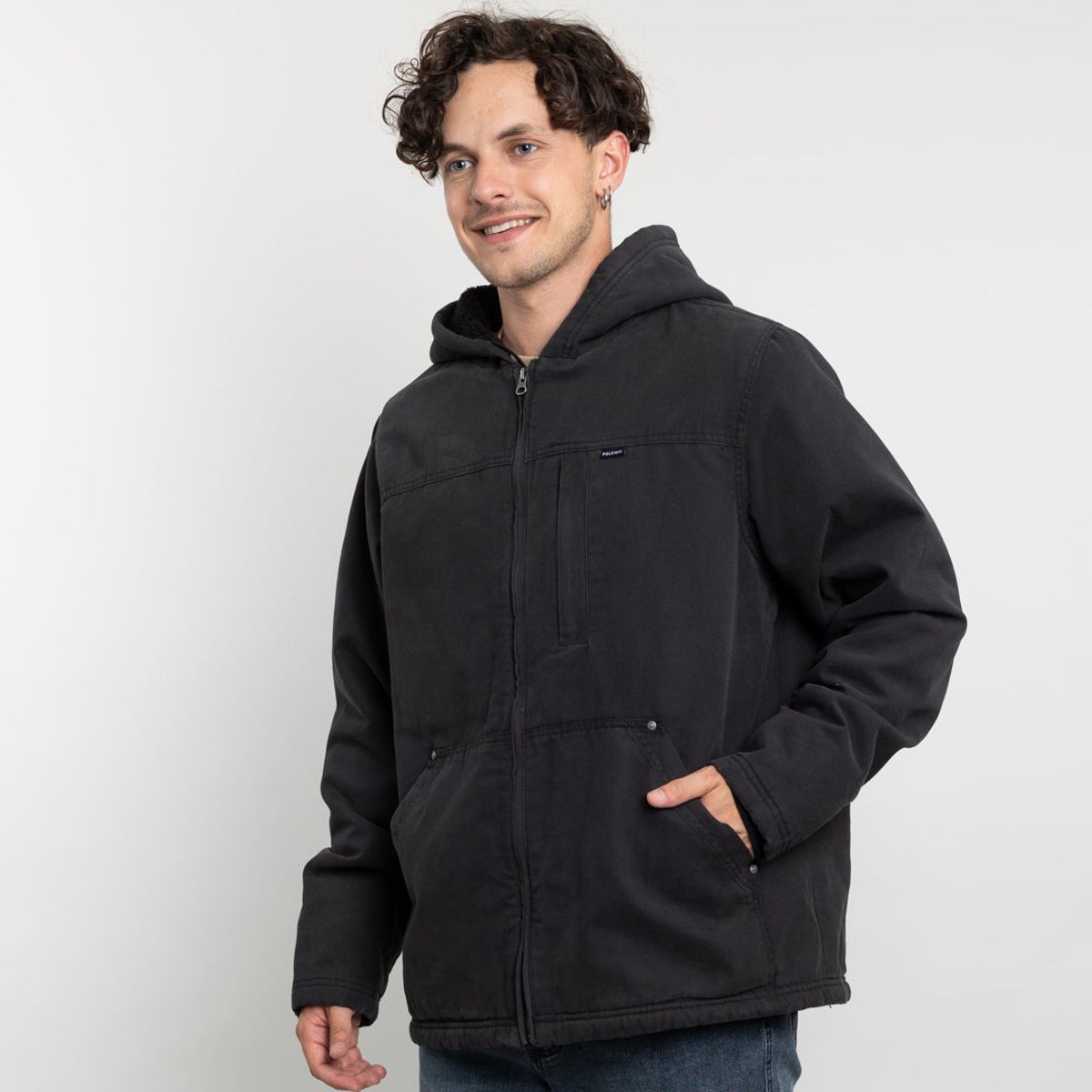 POLEMIC - Chaqueta Canvas Hombre procesada y forrada Negro Polemic