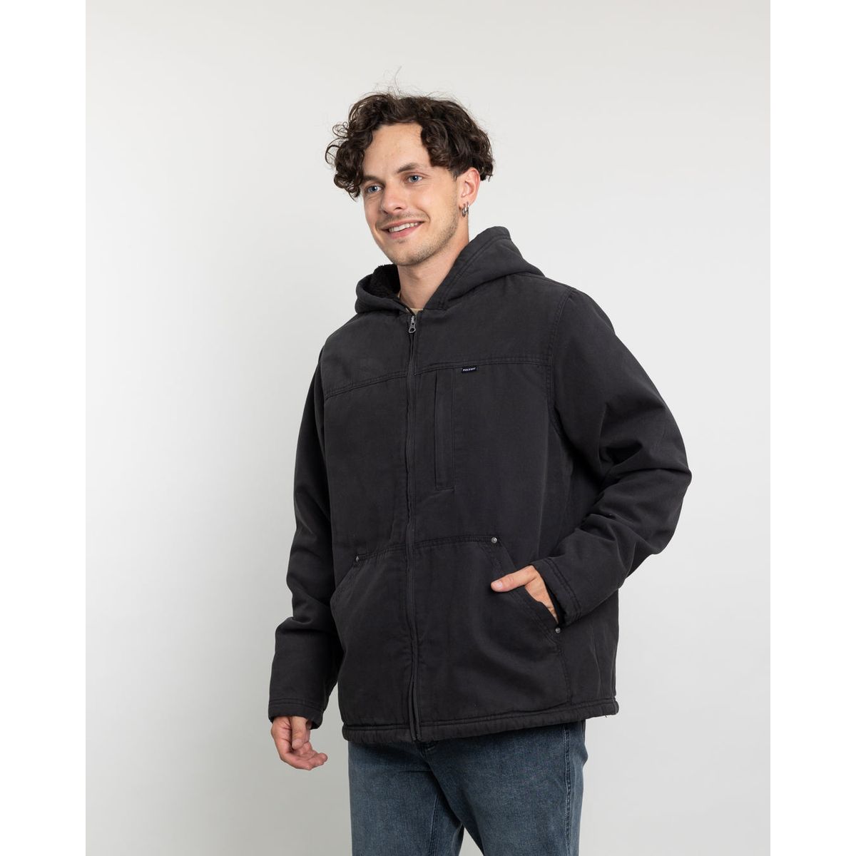 POLEMIC - Chaqueta Canvas Hombre procesada y forrada Negro Polemic