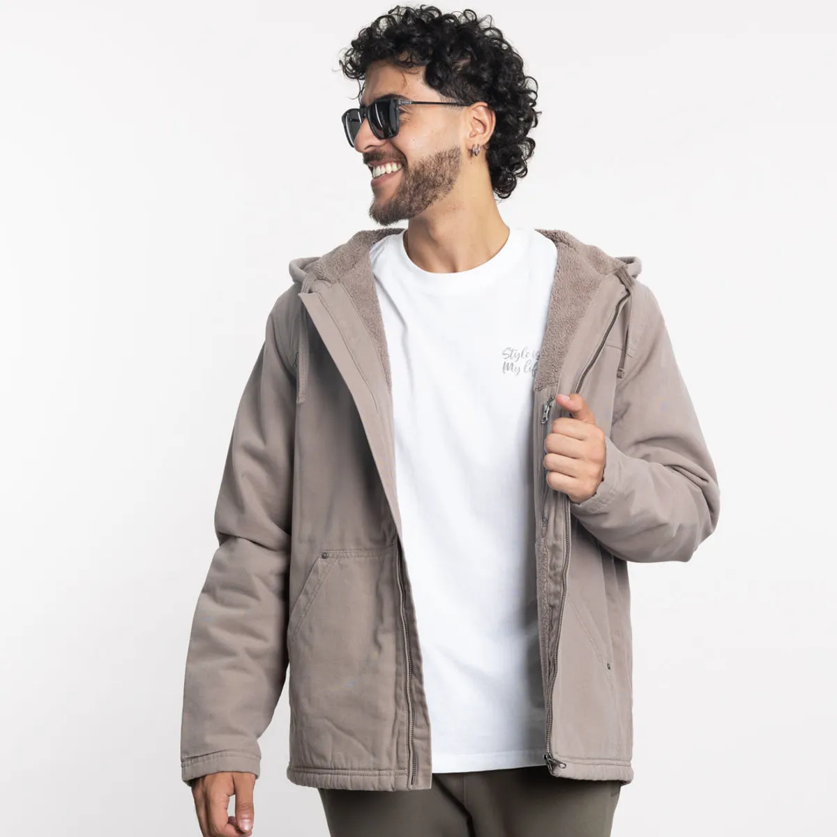 POLEMIC - Chaqueta Canvas Hombre procesada y forrada Beige Polemic