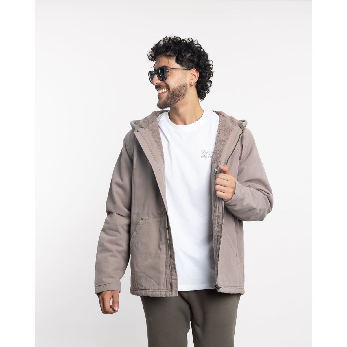 POLEMIC - Chaqueta Canvas Hombre procesada y forrada Beige Polemic