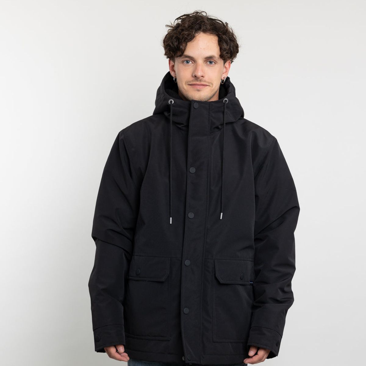POLEMIC - Parka Hombre Impermeable forrada en sherpa Negro Polemic