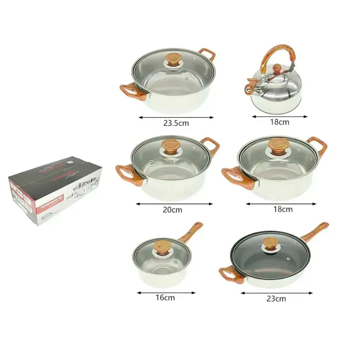 IRM - Set Ollas Antiadherente Juego De Ollas con Tapa & Tetera Bateria de Cocina