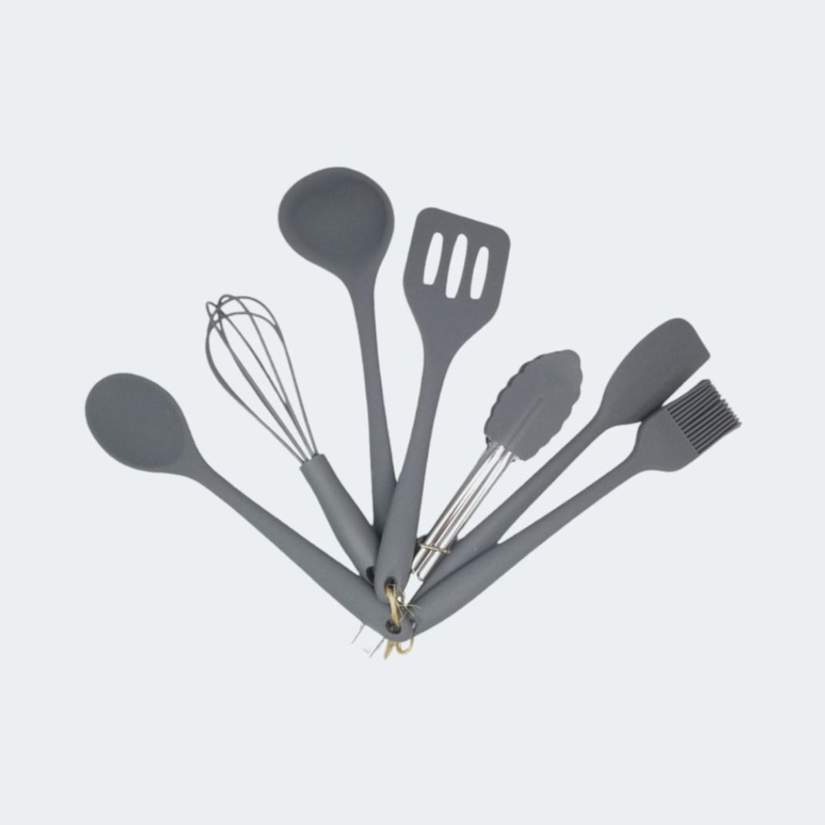 GENERICO - Set 12 Utensilios Cocina Silicon Madera Antiadherente Vaso