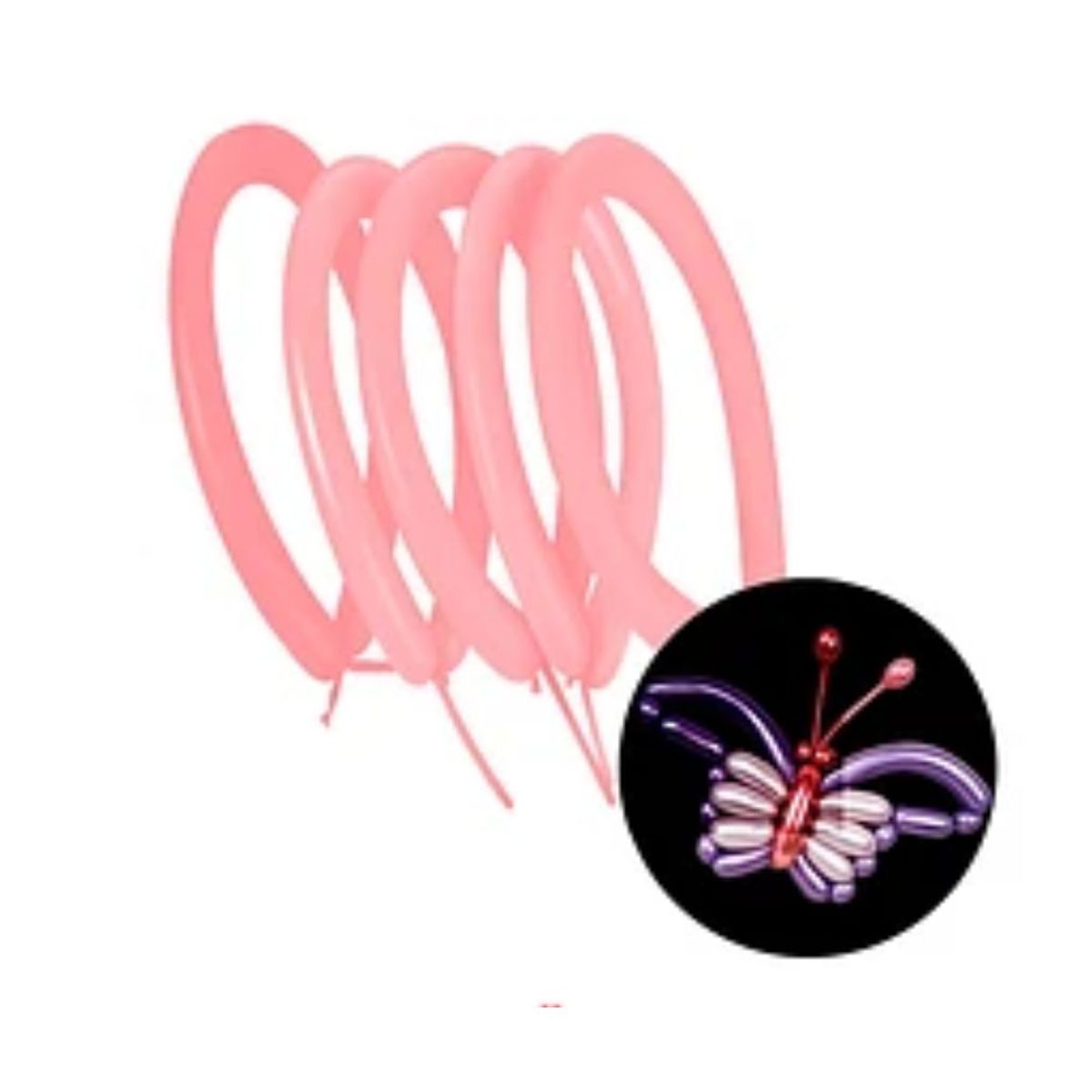 GENERICO - Globos de latex largo color rosa pastel 40pcs 30cm