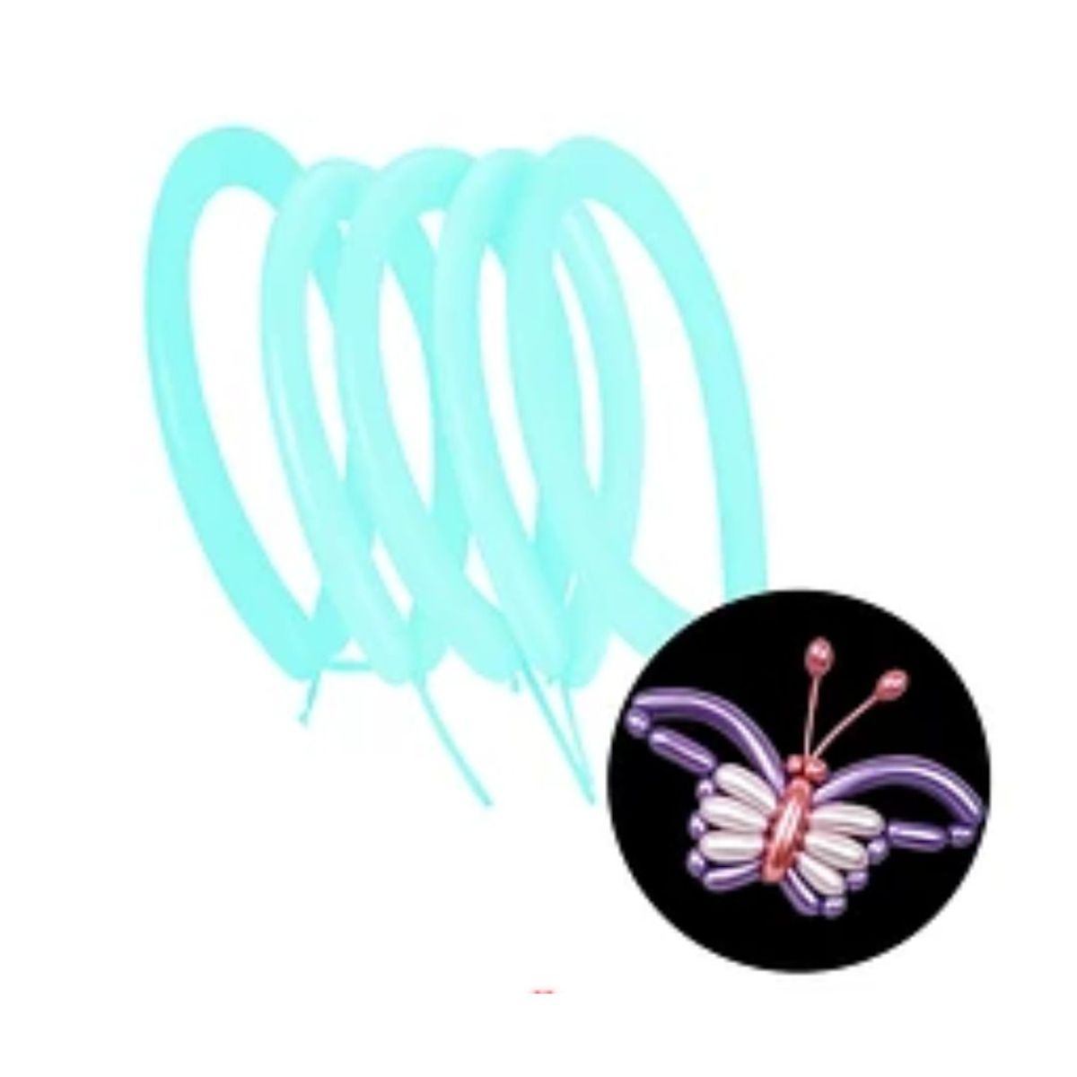 GENERICO - Globo de látex largo celeste 40pcs 30cm