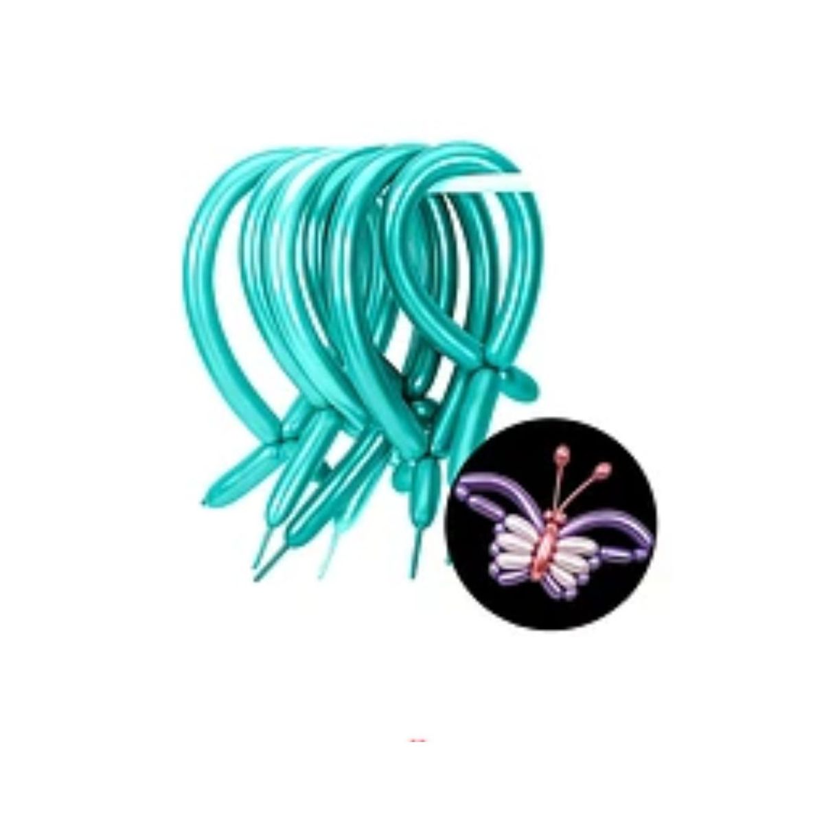 GENERICO - Globos largos cromados color verde 20pcs 30cm