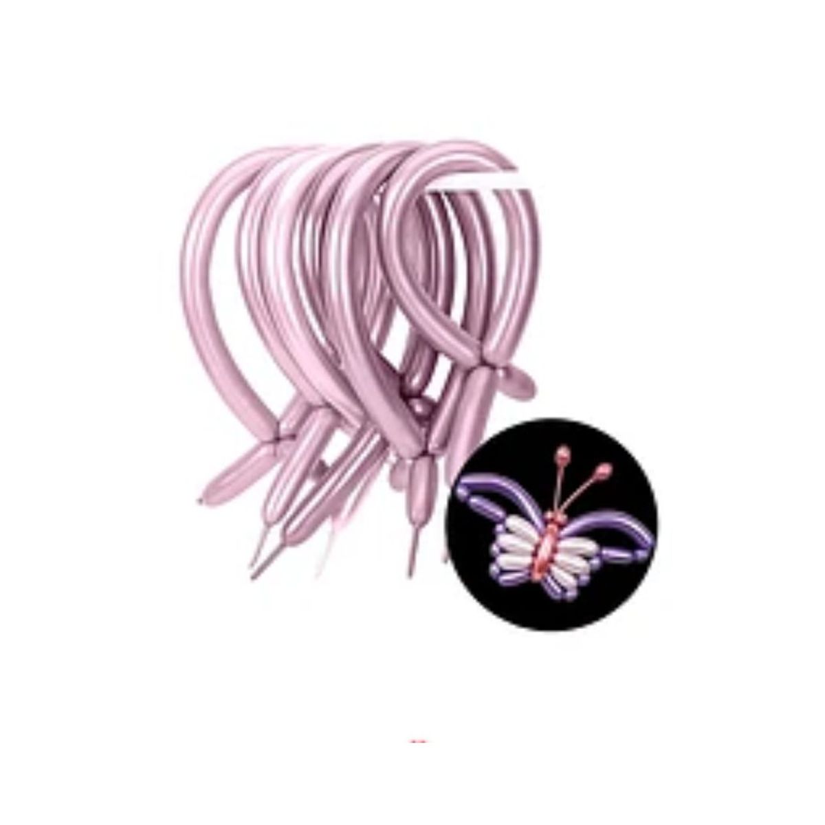 GENERICO - Globos largos cromados color lila 20pcs 30cm