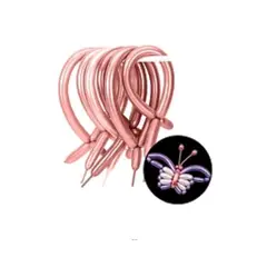 GENERICO - Globos largos cromados color oro rosa 20pcs 30cm