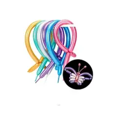 GENERICO - Globos largos cromados colores surtidos 20pcs 30cm