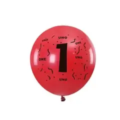 GENERICO - Globos de latex con numero 1 colores surtidos