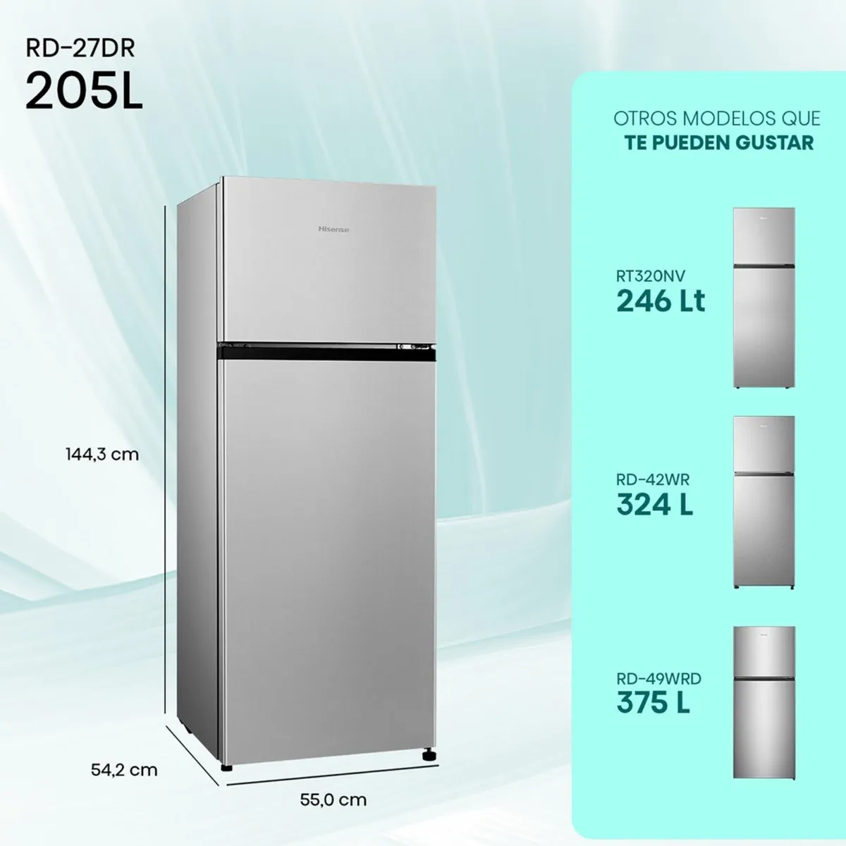 HISENSE - Refrigerador Top Mount 205 Litros RD-27DR Hisense