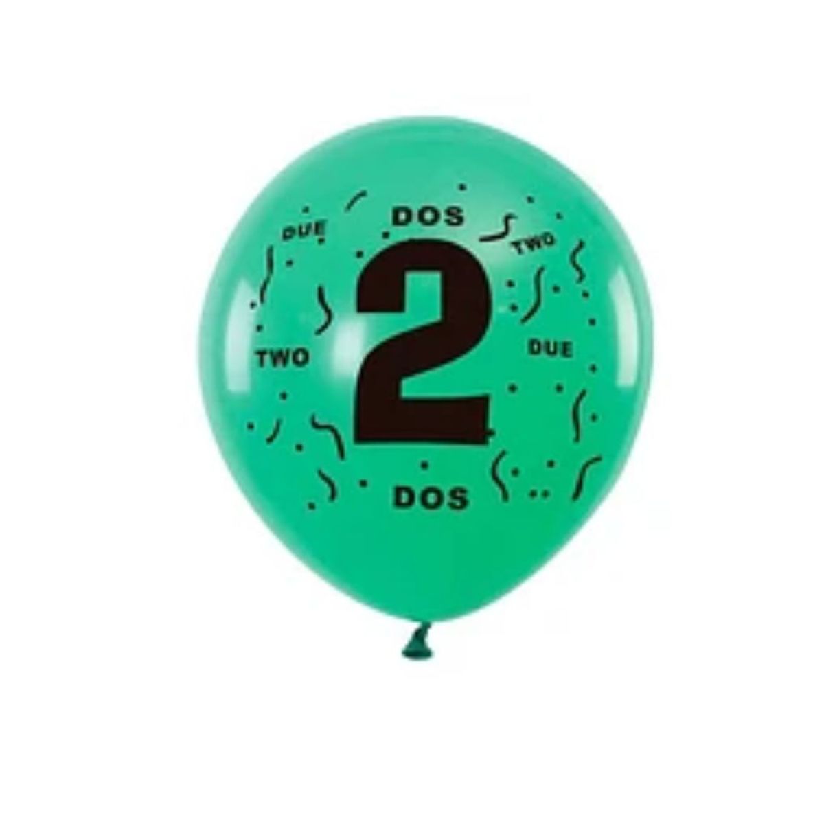 GENERICO - Globos de latex con numero 2 colores surtidos