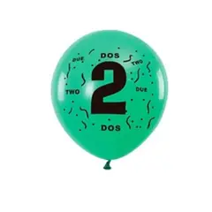 GENERICO - Globos de latex con numero 2 colores surtidos