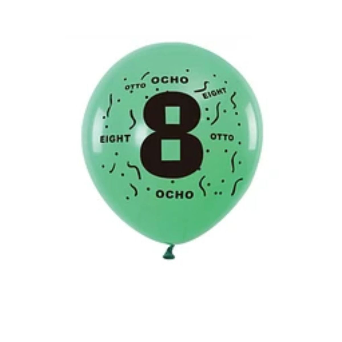 GENERICO - Globos de latex con numero 8 colores surtidos